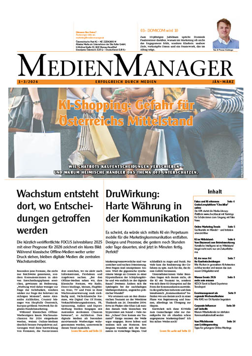 MedienManager Fachmedium für Kommunikation Medien und Digitales